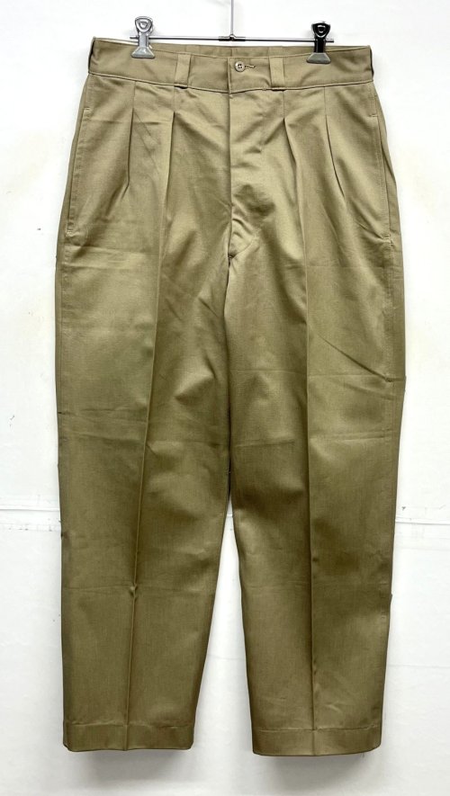 60'S フランス軍 M52 プリーツ入り チノパンツ ベージュ 80C (DEADSTOCK) 「Bottoms」入荷しました。