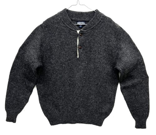 90'S LANDS' END ウール ヘンリーネックセーター チャコール USA製 (VINTAGE) 「Knit」入荷しました。