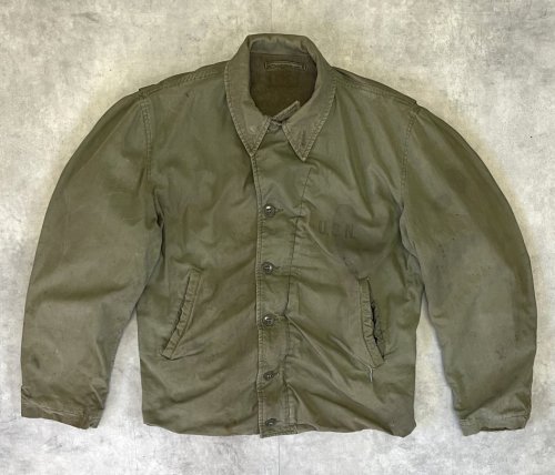 40'S アメリカ軍 US NAVY "N-4" 裏地ウール ステンシル入り デッキジャケット CONMARコの字留めジップ (VINTAGE) 「Jacket」入荷しました。
