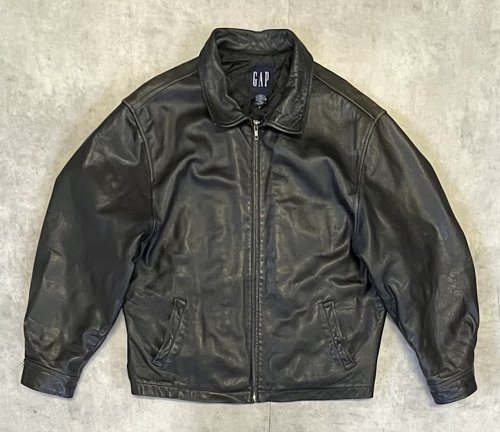 00'S GAP 旧タグ 裏地キルティング レザー ドリズラージャケット ブラック (VINTAGE) 「Jacket」入荷しました。