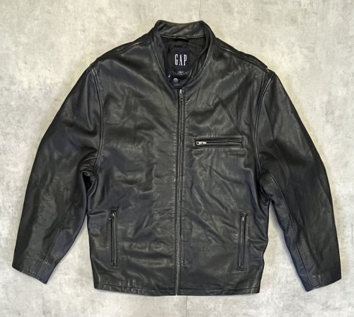 00'S GAP 旧タグ 裏地キルティング レザー ライダースジャケット ブラック (VINTAGE) 「Jacket」入荷しました。