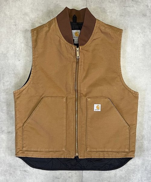 CARHARTT 裏地キルティング ダックベスト ブラウン メキシコ製 (DEADSTOCK) 「No Sleeve」入荷しました。