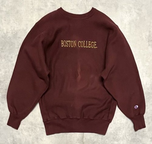90'S CHAMPION "BOSTON COLLEGE" 刺繍タグ リバースウィーブ ダークバーガンディ メキシコ製 (VINTAGE) 「Sweat Shirt」入荷しました。