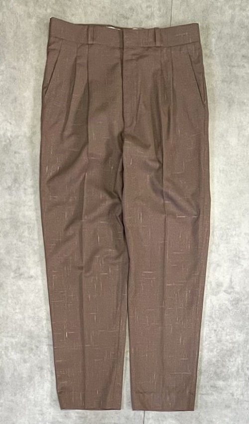 70'S UNKNOWN ツータック スラックス ブラウン/カスリ柄 TALONジップ (VINTAGE) 「Bottoms」入荷しました。