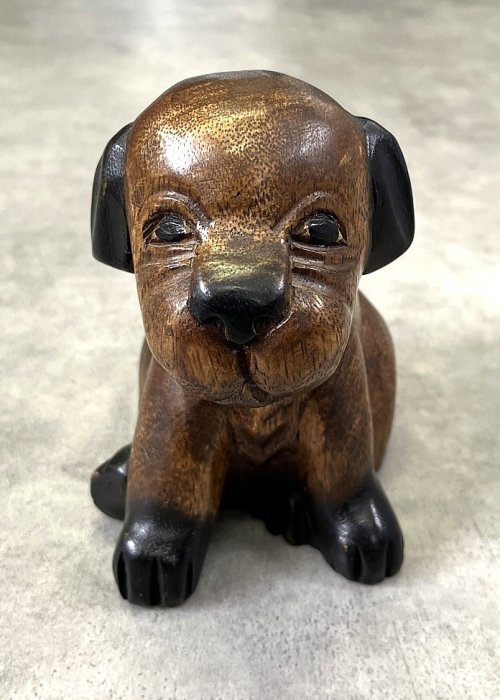 ウッドカービング ドッグ オーナメント 手彫り 置物 (VINTAGE) 「Antique Goods」入荷しました。