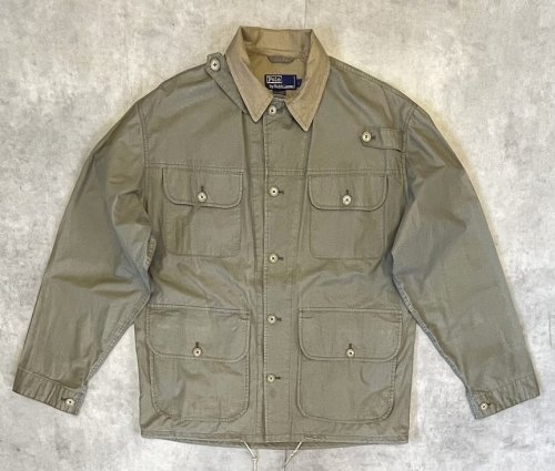 90'S RALPH LAUREN チンスト付き ポプリン ハンティングジャケット カーキ (VINTAGE) 「Jacket」入荷しました。