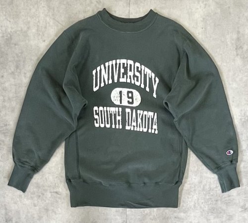 90'S CHAMPION "三段プリント" 刺繍タグ リバースウィーブ フェードグリーン メキシコ製 (VINTAGE) 「Sweat Shirt」入荷しました。