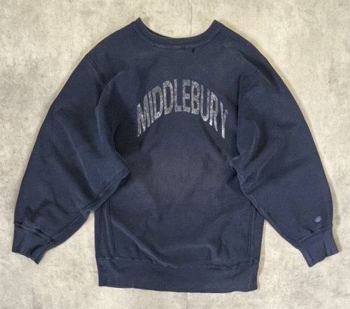 80'S CHAMPION トリコタグ リバースウィーブ フェードネイビー USA製 (VINTAGE) 「Sweat Shirt」入荷しました。