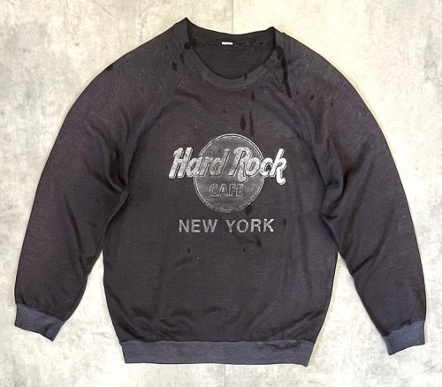 90'S HARD ROCK CAFE NEW YORK ラグランスリーブ スウェットシャツ フェードブラック (VINTAGE) 「Sweat Shirt」入荷しました。