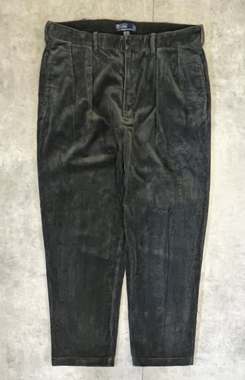 90'S RALPH LAUREN "ANDREW PANT" ツープリーツ 太畝コーデュロイパンツ チャコール (VINTAGE) 「Bottoms」入荷しました。