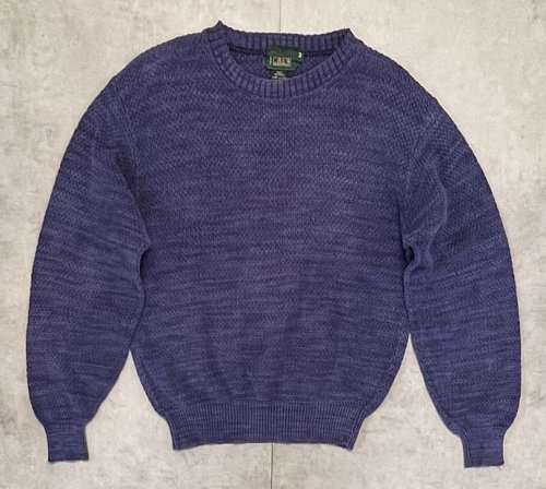 80'S J.CREW 旧タグ コットン クルーネック ニット インディゴ USA製 (VINTAGE) 「Knit」入荷しました。