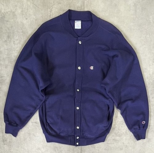 90'S CHAMPION 刺繍タグ リバースウィーブ スナップボタン カーディガン ネイビー USA製 (VINTAGE) 「Sweat Shirt」入荷しました。