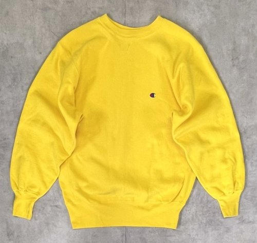 90'S CHAMPION 刺繍タグ リバースウィーブ 無地 イエローゴールド USA製 (VINTAGE) 「Sweat Shirt」入荷しました。