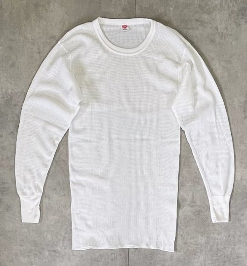 80'S HANES サーマル 長袖 Tシャツ ホワイト USA製 (DEADSTOCK) 「T-Shirt」入荷しました。