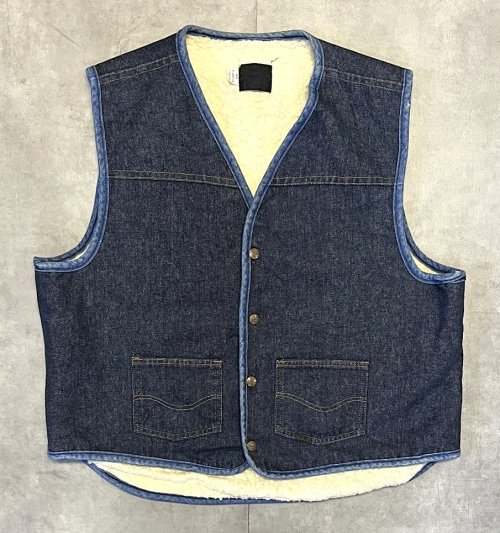 70'S ROEBUCKS 裏地ボア デニムベスト インディゴ (VINTAGE) 「No Sleeve」入荷しました。