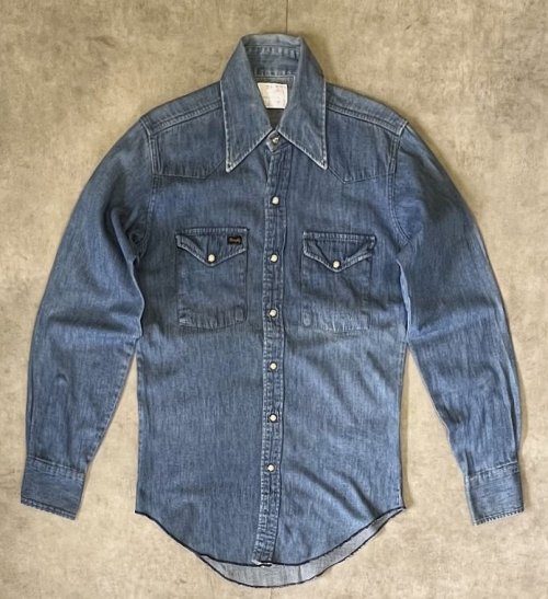 70'S WRANGLER "27MW" 白タグ デニム ウエスタンシャツ インディゴ USA製 (VINTAGE) 「L/S Shirt」入荷しました。