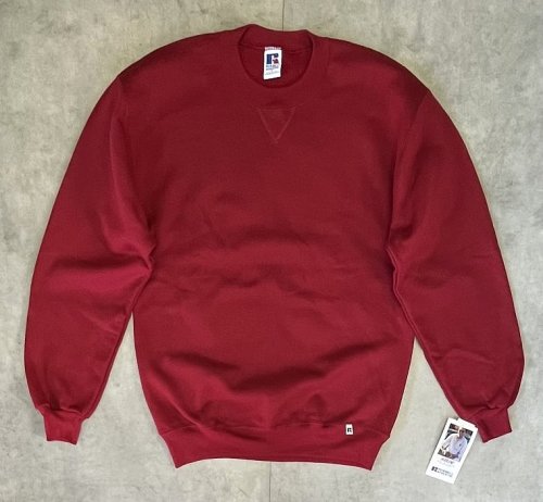 90'S RUSSELL ATHLETIC 前Vガゼット付き クルーネック スウェットシャツ バーガンディ USA製 (DEADSTOCK) 「Sweat Shirt」入荷しました。
