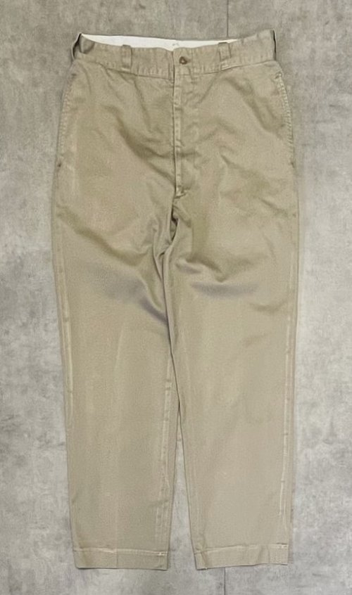 60'S アメリカ軍 US ARMY コットン100% チノパンツ TALONアルミジップ (VINTAGE) 「Bottoms」入荷しました。