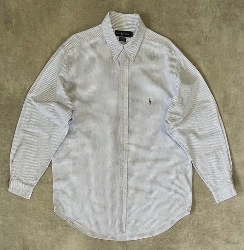 90'S RALPH LAUREN "YARMOUTH" オックスフォード BDシャツ ストライプ (VINTAGE) 「L/S Shirt」入荷しました。