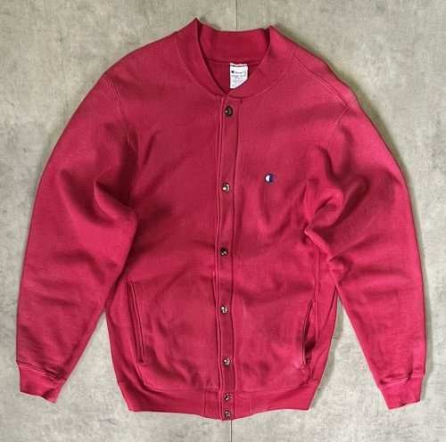 90'S CHAMPION 刺繍タグ リバースウィーブ スナップボタン カーディガン フェードレッド USA製 (VINTAGE) 「Sweat Shirt」入荷しました。
