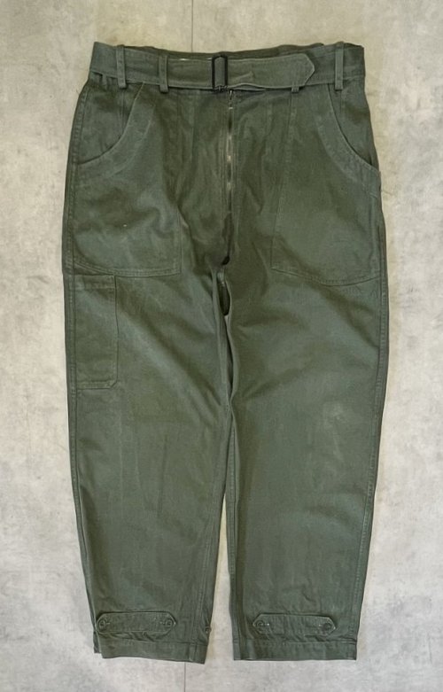 50'S フランス軍 ベルト付き メカニックワークパンツ ECLAIRダブルジップ (VINTAGE) 「Bottoms」入荷しました。