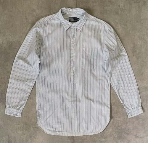 90'S RALPH LAUREN チンスト＆マチ付き ポプリン プルオーバーシャツ ストライプ (VINTAGE) 「L/S Shirt」入荷しました。