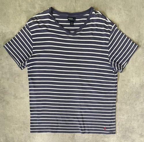 90'S RALPH LAUREN シングルステッチ 裾ロゴ 半袖 Tシャツ ボーダー柄 (VINTAGE) 「T-Shirt」入荷しました。