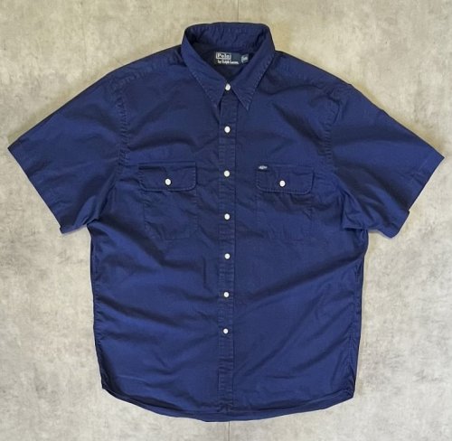 90'S RALPH LAUREN ポプリン 半袖 シャツ ネイビー (VINTAGE) 「S/S Shirt」入荷しました。