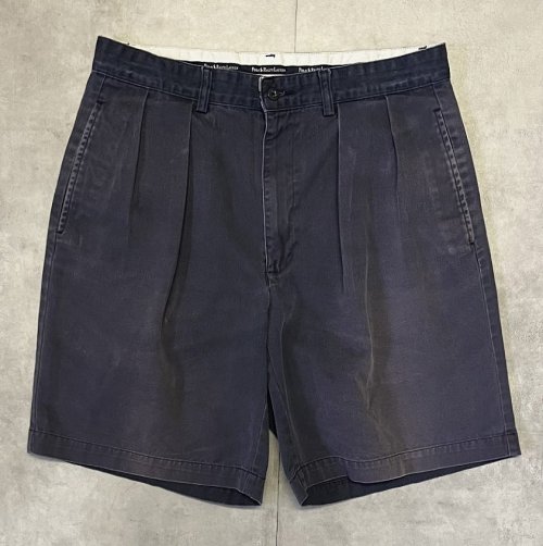 90'S RALPH LAUREN "TYLER SHORT" ツープリーツ チノショーツ フェードネイビー (VINTAGE) 「Shorts」入荷しました。