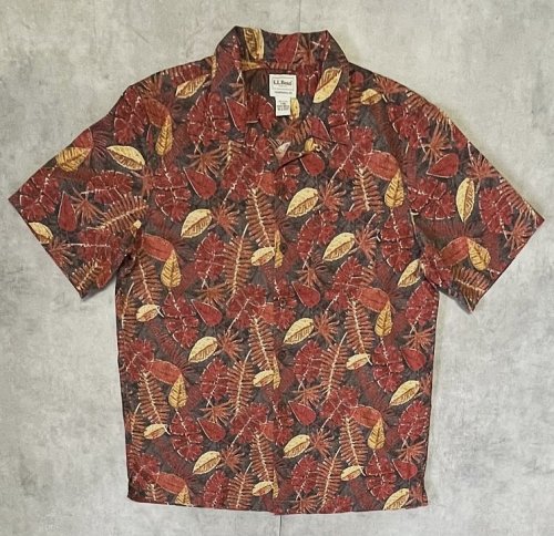 00'S LL Bean コットン 半袖 オープンカラーシャツ 総柄 (VINTAGE) 「S/S Shirt」入荷しました。