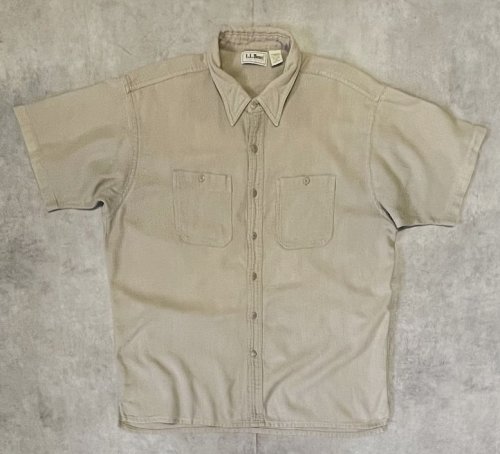 90'S LL Bean "COOL WEAVE" コットン 半袖 ボックスシャツ ベージュ USA製 (VINTAGE) 「S/S Shirt」入荷しました。