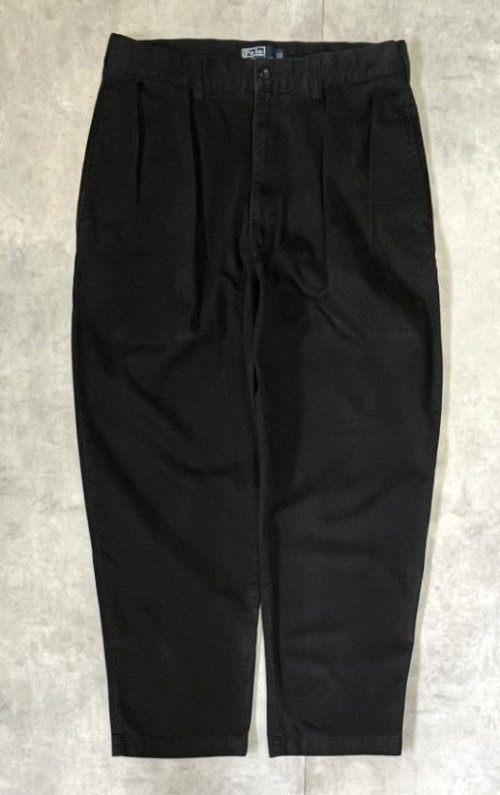 90'S RALPH LAUREN "ANDREW PANT" ツープリーツ チノパンツ ブラック W35L30 (VINTAGE) 「Bottoms」入荷しました。