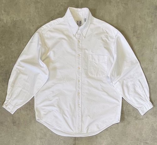 90'S GAP 旧タグ オックスフォード 長袖 BDシャツ ホワイト (VINTAGE)「L/S Shirt」入荷しました。