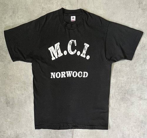 90'S M.C.I. NORWOOD シングルステッチ 両面プリント 半袖 Tシャツ ブラック USA製 (VINTAGE)「T-Shirt」入荷しました。