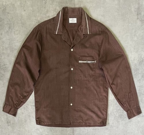 60'S VAN HEUSEN コットン/レーヨン 長袖 オープンカラーシャツ ブラウン (VINTAGE)「S/S Shirt」入荷しました。