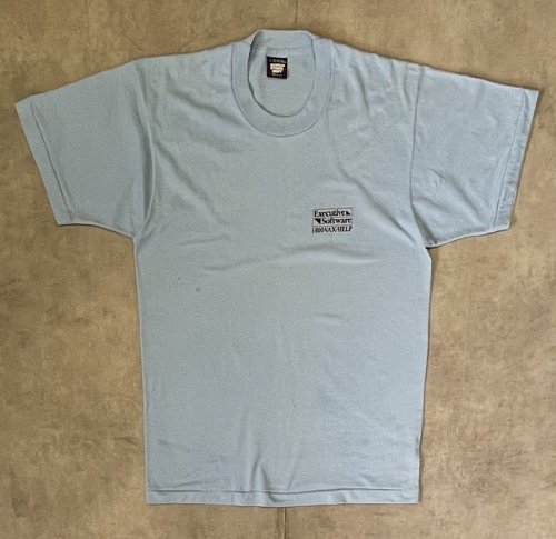 90'S EXECUTIVE SOFTWARE 両面プリント シングルステッチ 半袖 Tシャツ サックスブルー USA製 (VINTAGE)「T-Shirt」入荷しました。
