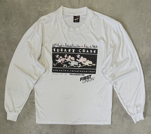90'S FIRST UNION シングルステッチ 両面プリント 長袖 Tシャツ ホワイト USA製 (VINTAGE)「T-Shirt」入荷しました。
