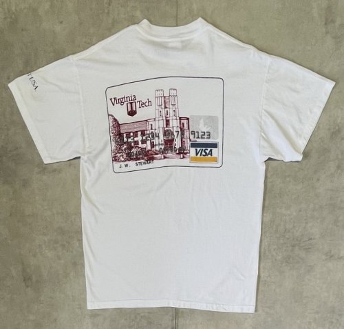 90'S VIRGINIA TECH シングルステッチ 両面プリント 半袖 Tシャツ ホワイト USA製 (VINTAGE)「T-Shirt」入荷しました。