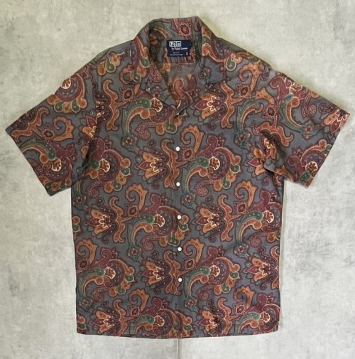 90'S RALPH LAUREN コットン ロゴ無し 半袖 オープンカラーシャツ ペイズリー柄 USA製 (VINTAGE)「S/S Shirt」入荷しました。
