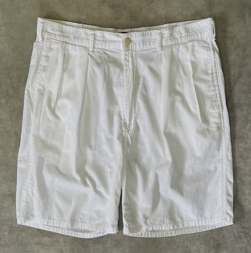 90'S RALPH LAUREN ツープリーツ シアサッカーショーツ ホワイト TALONジップ USA製 (VINTAGE)「Shorts」入荷しました。