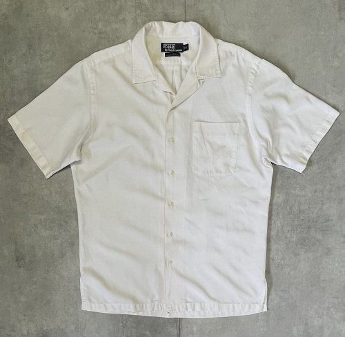 90'S RALPH LAUREN "CALDWELL" シルク/コットン ロゴ無し 半袖 オープンカラーシャツ オフホワイト (VINTAGE)「S/S Shirt」入荷しました。