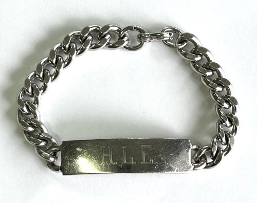 ELCO製 スターリングシルバー IDプレート チェーンブレスレット シルバー 刻印入り (VINTAGE)「Accessorie」入荷しました。
