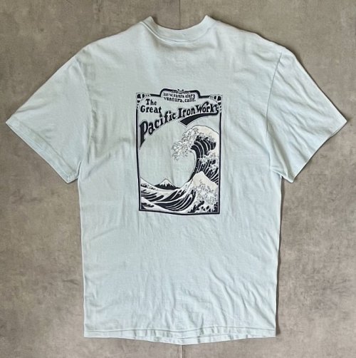 70'S THE GREAT PACIFIC IRON WORKS シングルステッチ 半袖 ポケット付き Tシャツ サックスブルー USA製 (VINTAGE)「T-Shirt」入荷しました。
