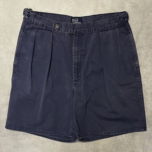 90'S RALPH LAUREN "クレストロゴ" ツープリーツ チノショーツ ネイビー USA製 (VINTAGE)「Shorts」入荷しました。