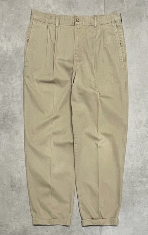 80'S BANANA REPUBLIC ツータック チノパンツ ベージュ 42TALONジップ USA製 (VINTAGE)「Bottoms」入荷しました。