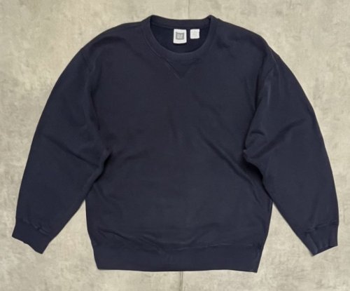 90'S GAP 旧タグ ヘビーウエイト 前Vガゼット付き スウェットシャツ ネイビー (VINTAGE)「Sweat Shirt」入荷しました。