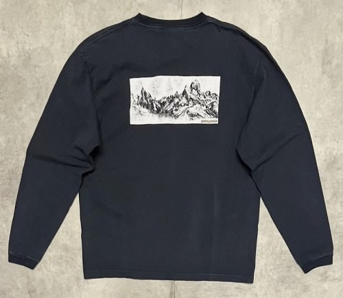 90'S PATAGONIA "BENEFICIAL T'S" バックプリント 長袖 Tシャツ ネイビー メキシコ製 (VINTAGE)「T-Shirt」入荷しました。