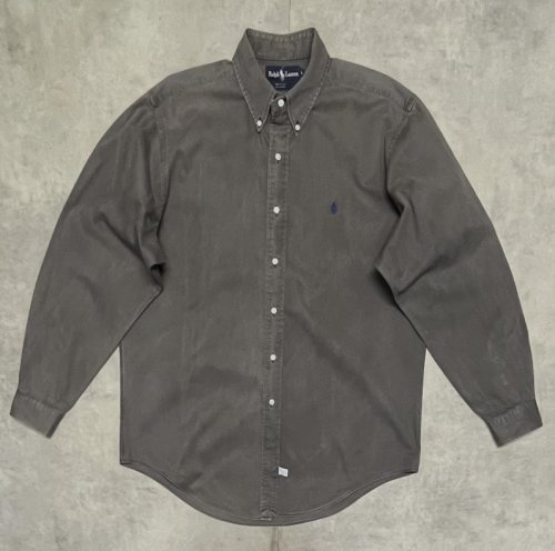 90'S RALPH LAUREN ツイル BDシャツ チャコール USA製 (VINTAGE)「L/S Shirt」入荷しました。