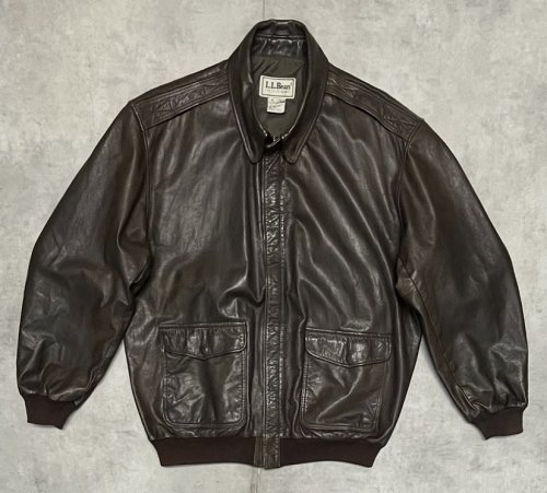 90'S LL Bean "A-2" レザー フライトジャケット ダークブラウン TALONジップ USA製 (VINTAGE)「Jacket」入荷しました。
