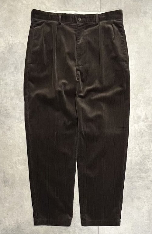 90'S RALPH LAUREN "ANDREW PANT" ツープリーツ 太畝 コーデュロイパンツ ブラウン (MINT CONDITION)「Bottoms」入荷しました。